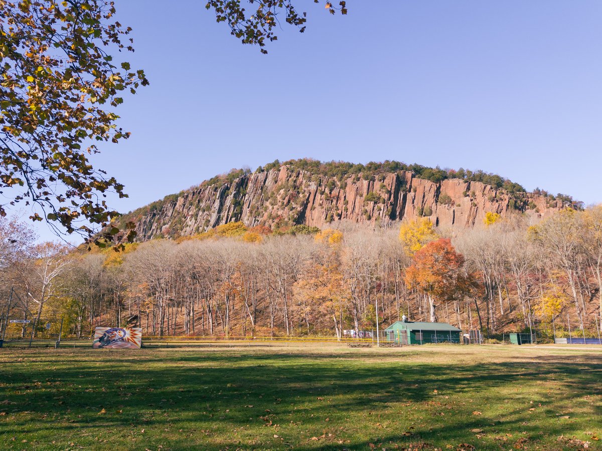 west rock from afar, before we climbed up it