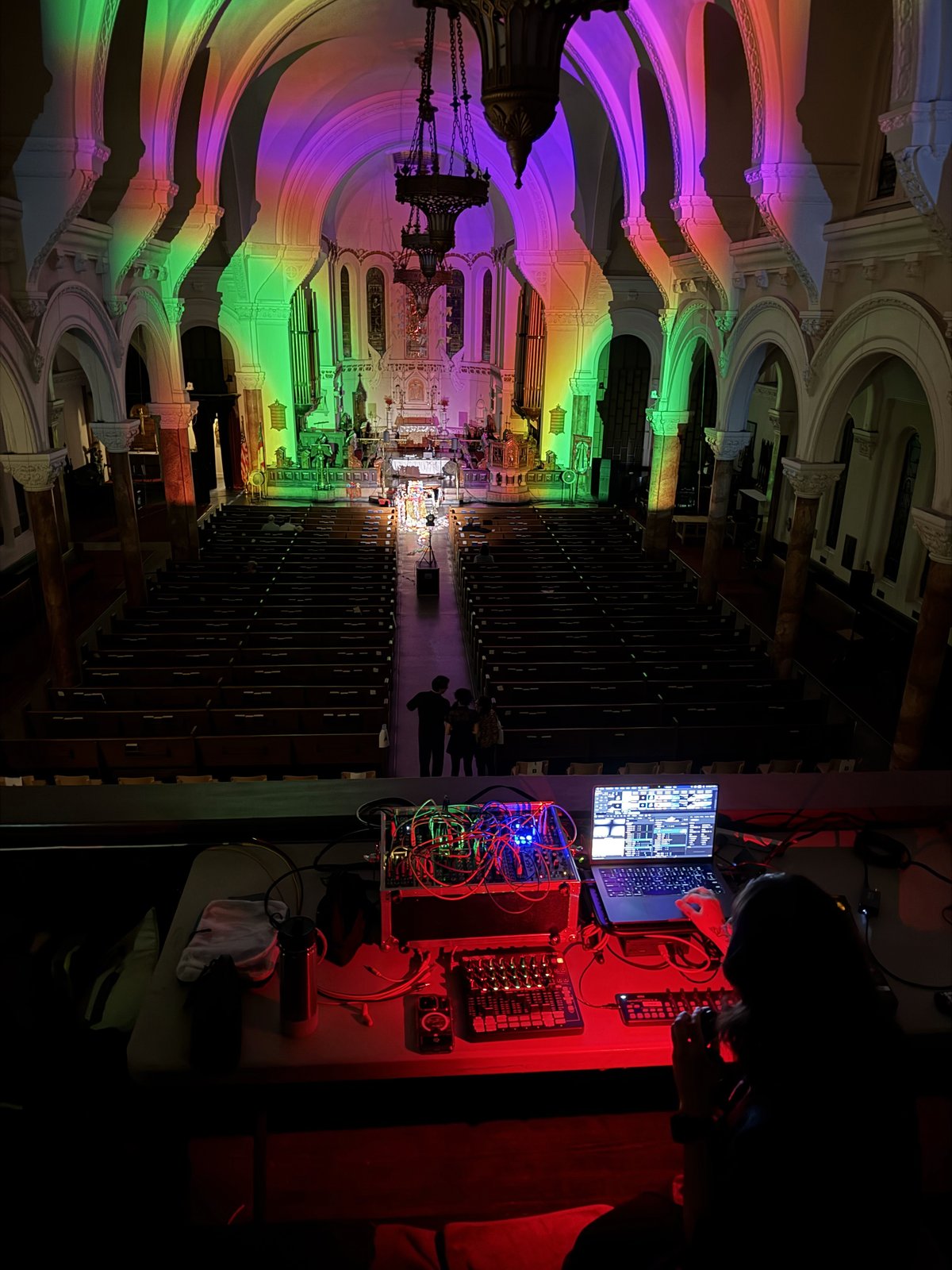 doing visuals at the concert which was in a church