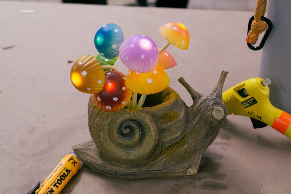 snail mushroom lamp