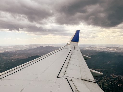 mountains of central mexico seen from a plane window